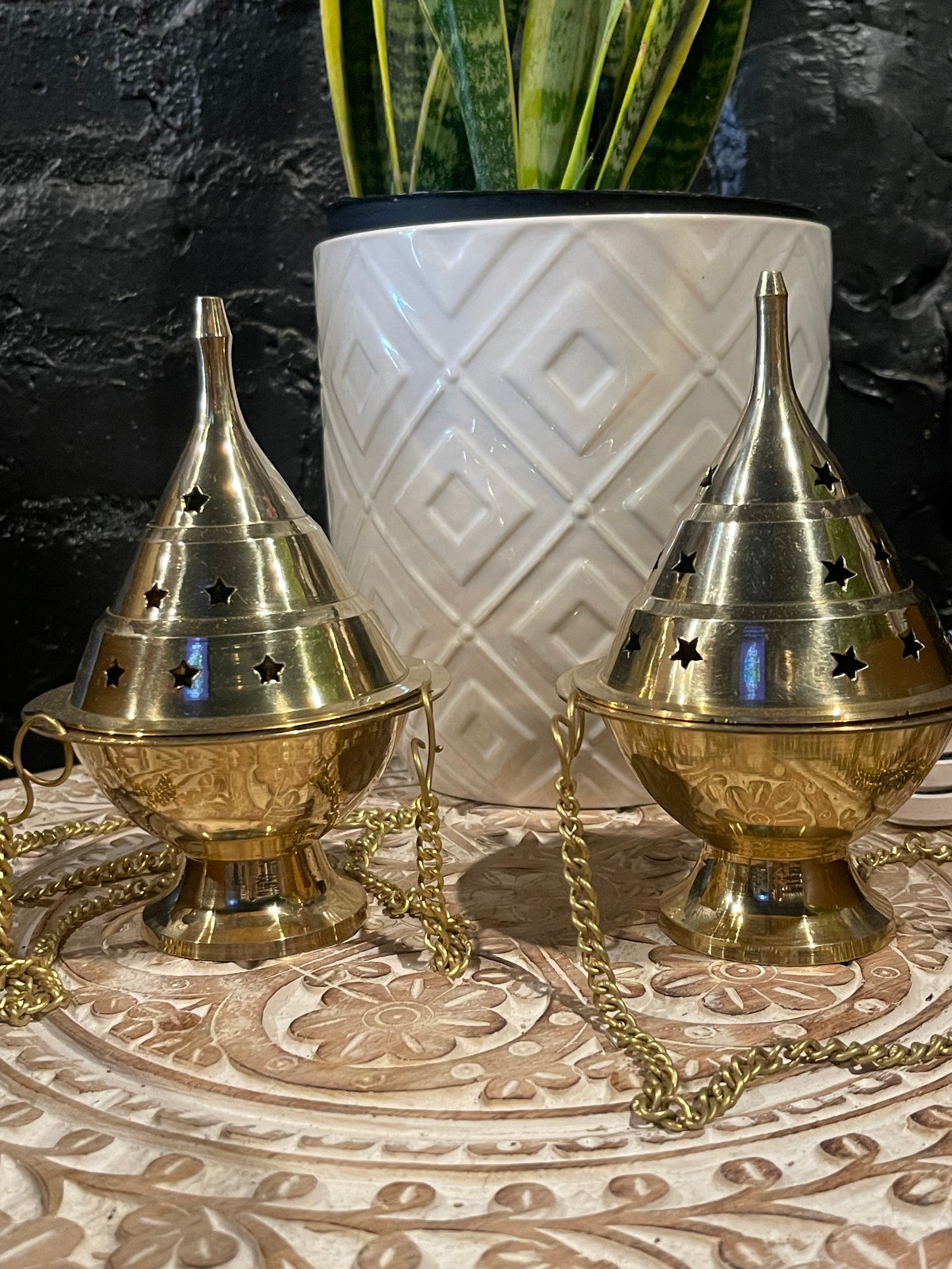 Hanging Brass Charcoal Burner