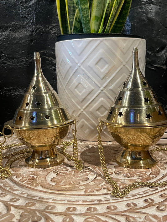 Hanging Brass Charcoal Burner